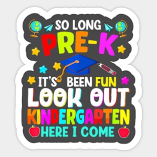 Kids So Long Pre-K Graduation Kindergarten  2024 Sticker